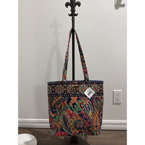Vera Bradly Venetian Paisley Tote Hand Bag 10449-150 Cosmetic Bag NWT Retired - Picture 2 of 7
